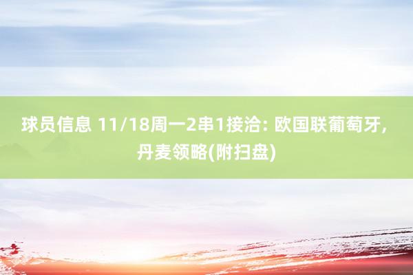 球员信息 11/18周一2串1接洽: 欧国联葡萄牙, 丹麦领略(附扫盘)