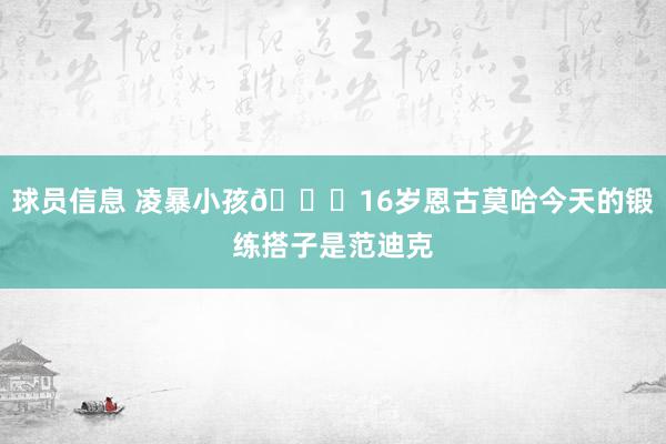 球员信息 凌暴小孩😂16岁恩古莫哈今天的锻练搭子是范迪克