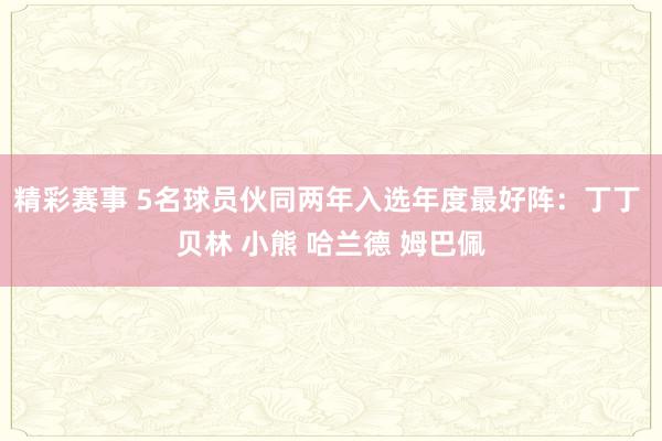 精彩赛事 5名球员伙同两年入选年度最好阵：丁丁 贝林 小熊 哈兰德 姆巴佩